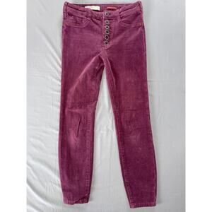 Pilcro and the Letterpress Open Button Fly Corduroy Pants High Rise Cords. 26.